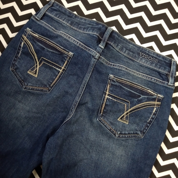 VIGOSS boot cut denim jagger flared jeans pants women's size 12 - b6 - Picture 3 of 7